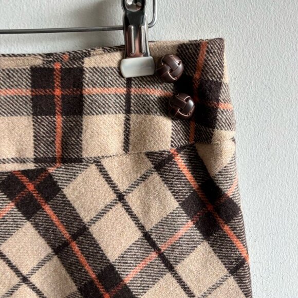 Zac And Rachel  Women Plaid A lined Side zip Winter Skirt Brown Size 10 - Picture 7 of 10
